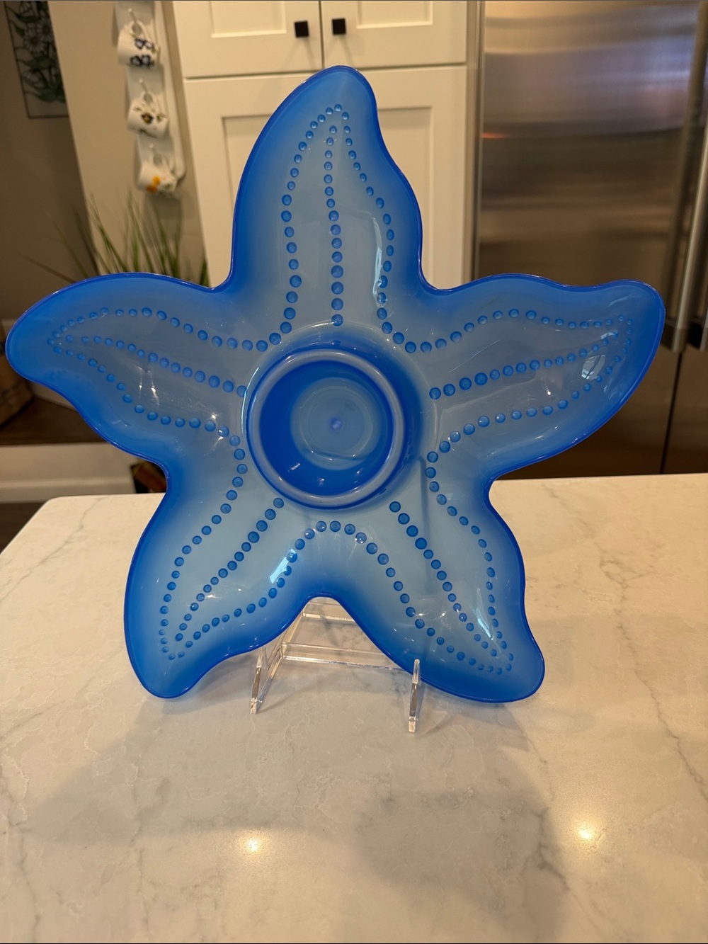 6/$30 Blue Starfish Plastic Serving Bowl